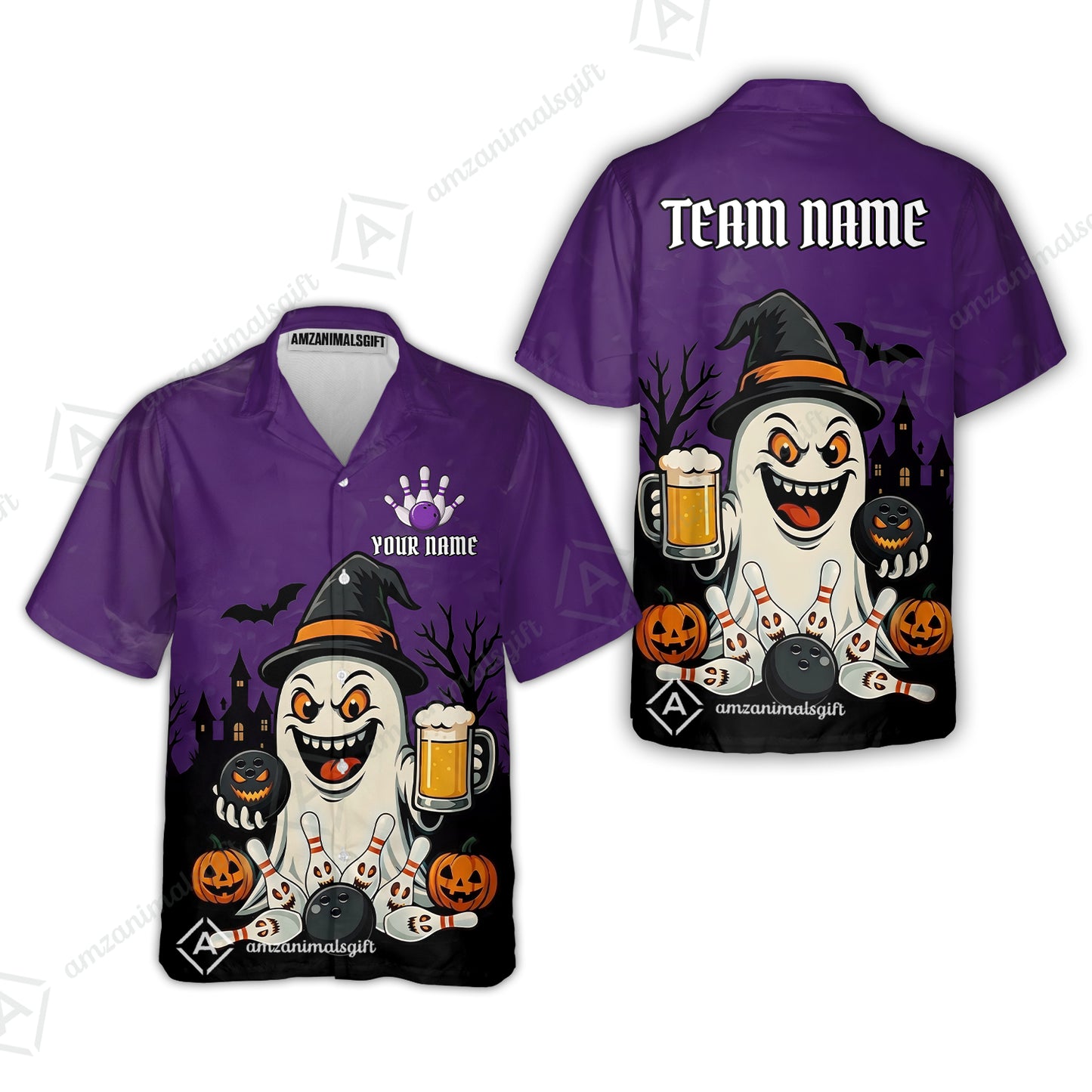 Custom Bowling Jersey Polo Shirt, Bowling Halloween Witch, Custom Bowling Jersey Team Shirt For Players With Name & Team Name