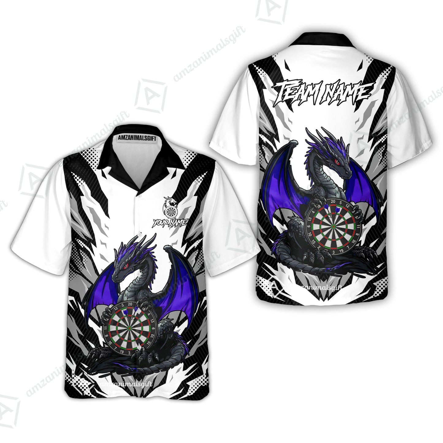Custom Darts Team Jersey, Personalized Fantasy Dragon Dart Polo Shirt For Players With Name & Team Name