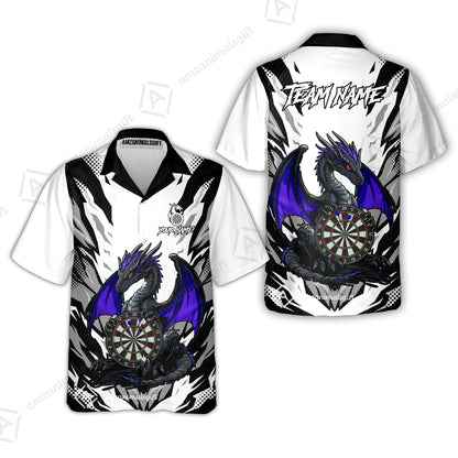 Custom Darts Team Jersey, Personalized Fantasy Dragon Dart Polo Shirt For Players With Name & Team Name