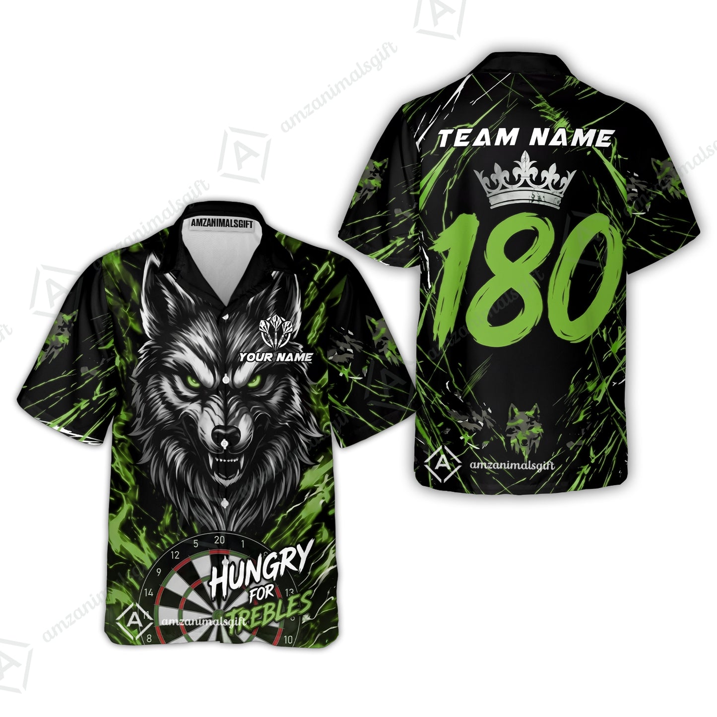 Custom Darts Jersey Polo Shirt, Wolf 180, Custom Dart Jersey Team Shirt For Players With Name & Team Name