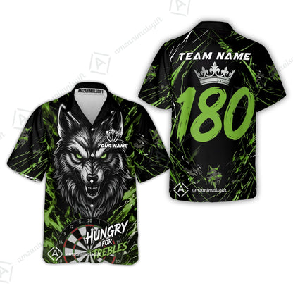 Custom Darts Jersey Polo Shirt, Wolf 180, Custom Dart Jersey Team Shirt For Players With Name & Team Name