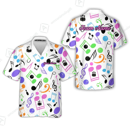Custom Bowling Jersey Polo Shirt, Colorful Music Bowling, Custom Bowling Jersey Team Shirt For Players With Name & Team Name