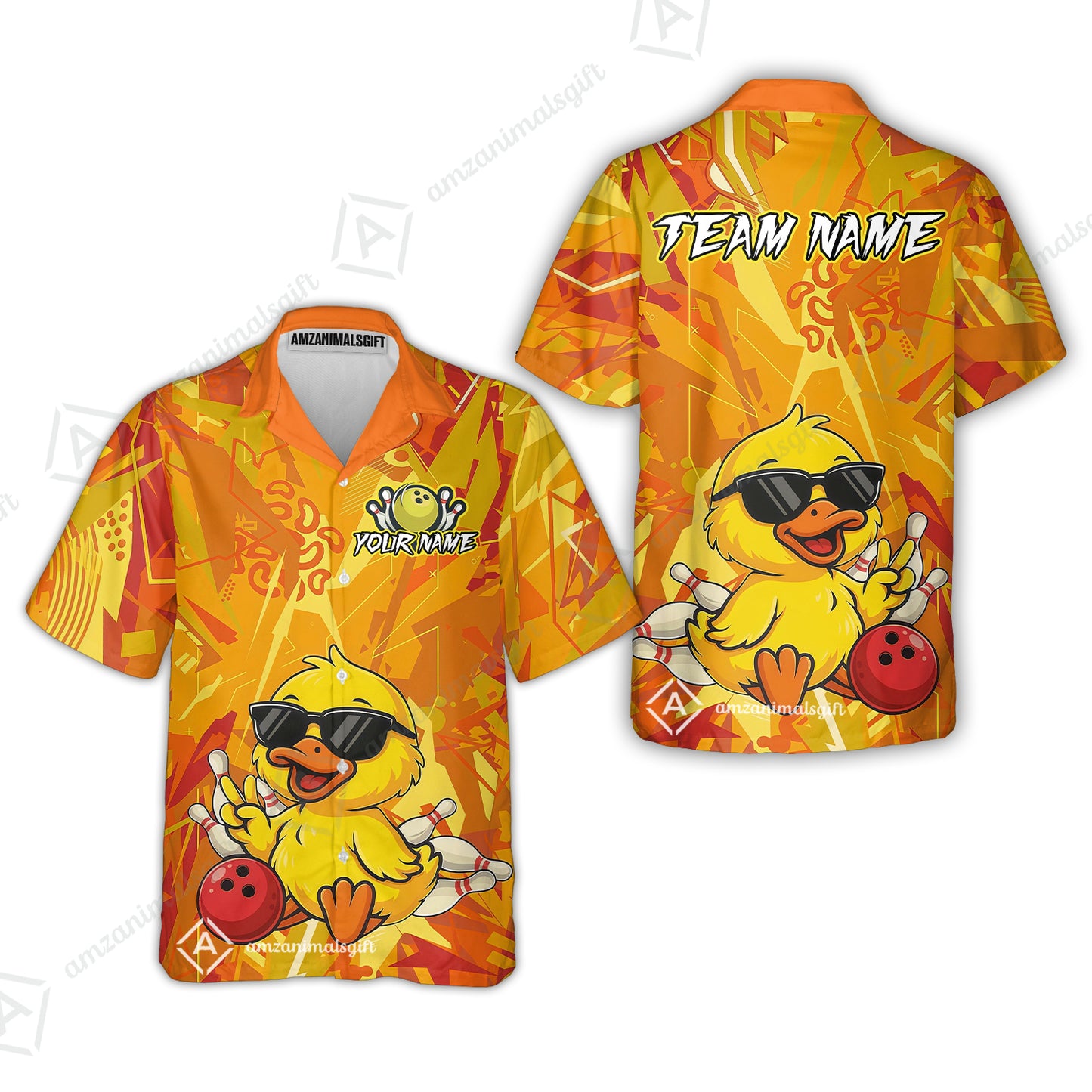 Custom Bowling Jersey Polo Shirt, Duck Strike Energy Bowling, Custom Bowling Jersey Team Shirt For Players With Name & Team Name