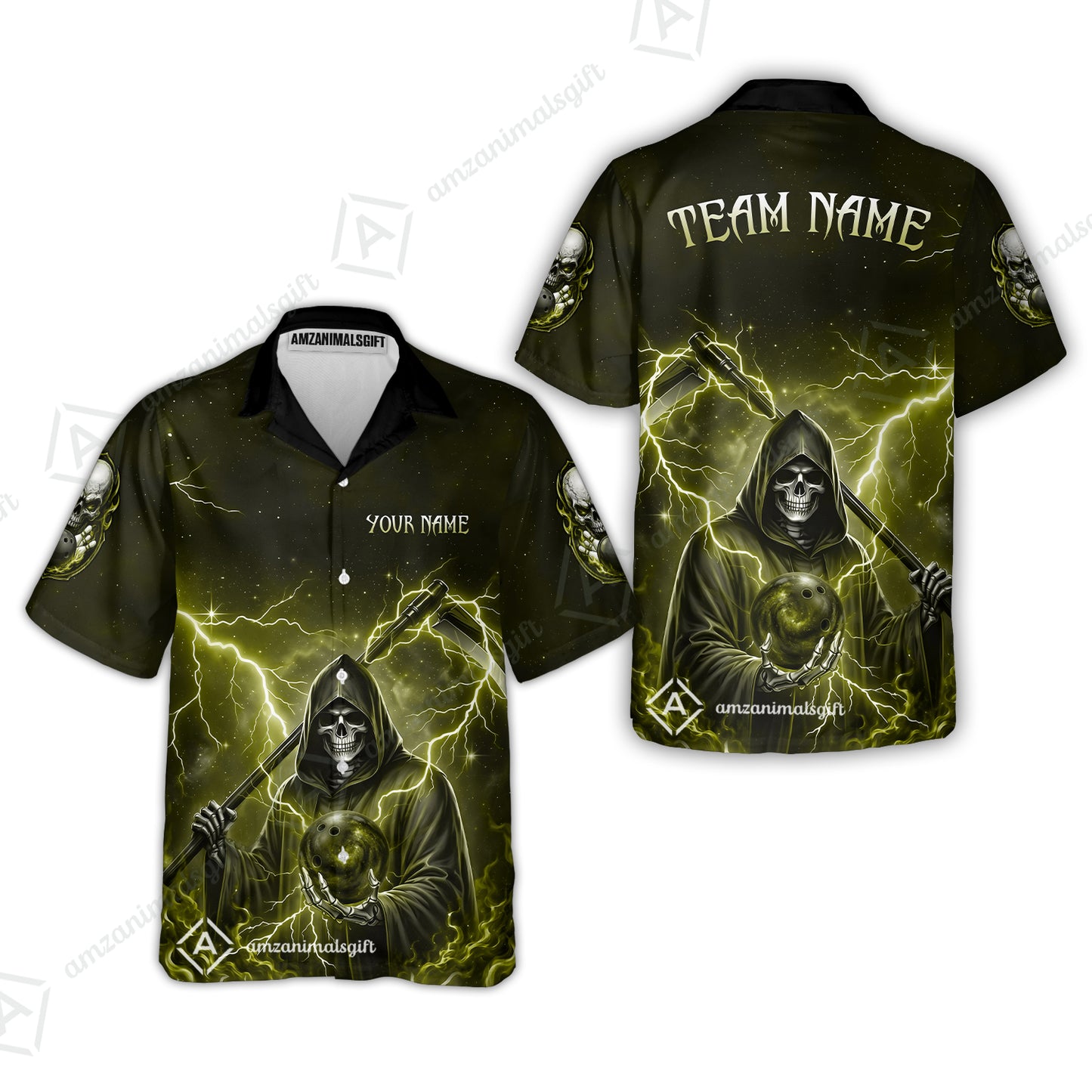 Custom Bowling Jersey Polo Shirt, Multiple Colors Death, Custom Bowling Jersey Team Shirt For Players With Name & Team Name