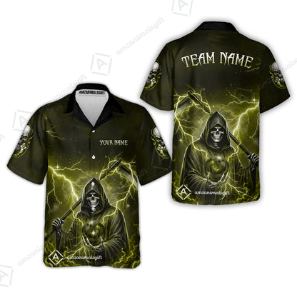Custom Bowling Jersey Polo Shirt, Multiple Colors Death, Custom Bowling Jersey Team Shirt For Players With Name & Team Name