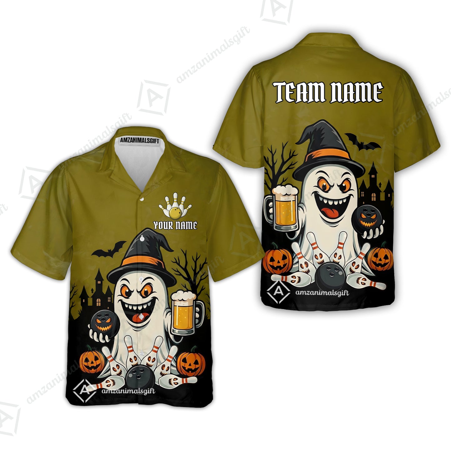 Custom Bowling Jersey Polo Shirt, Bowling Halloween Witch, Custom Bowling Jersey Team Shirt For Players With Name & Team Name