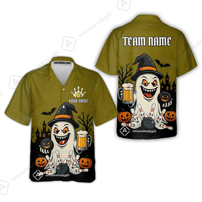 Custom Bowling Jersey Polo Shirt, Bowling Halloween Witch, Custom Bowling Jersey Team Shirt For Players With Name & Team Name