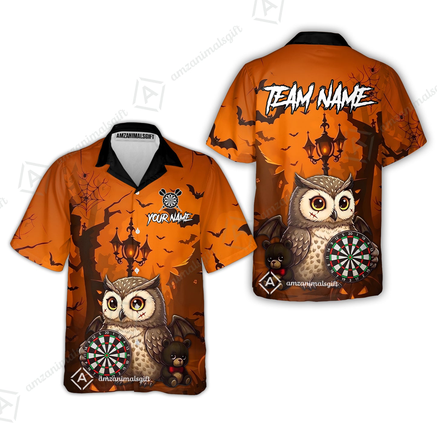Custom Dart Jersey Team Shirt For Players, Owl In Halloween, Personalize Name and Team Name