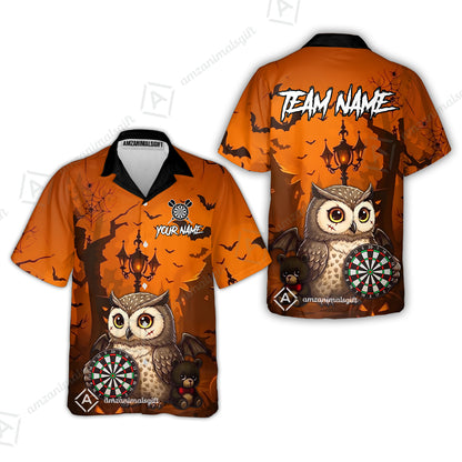 Custom Dart Jersey Team Shirt For Players, Owl In Halloween, Personalize Name and Team Name