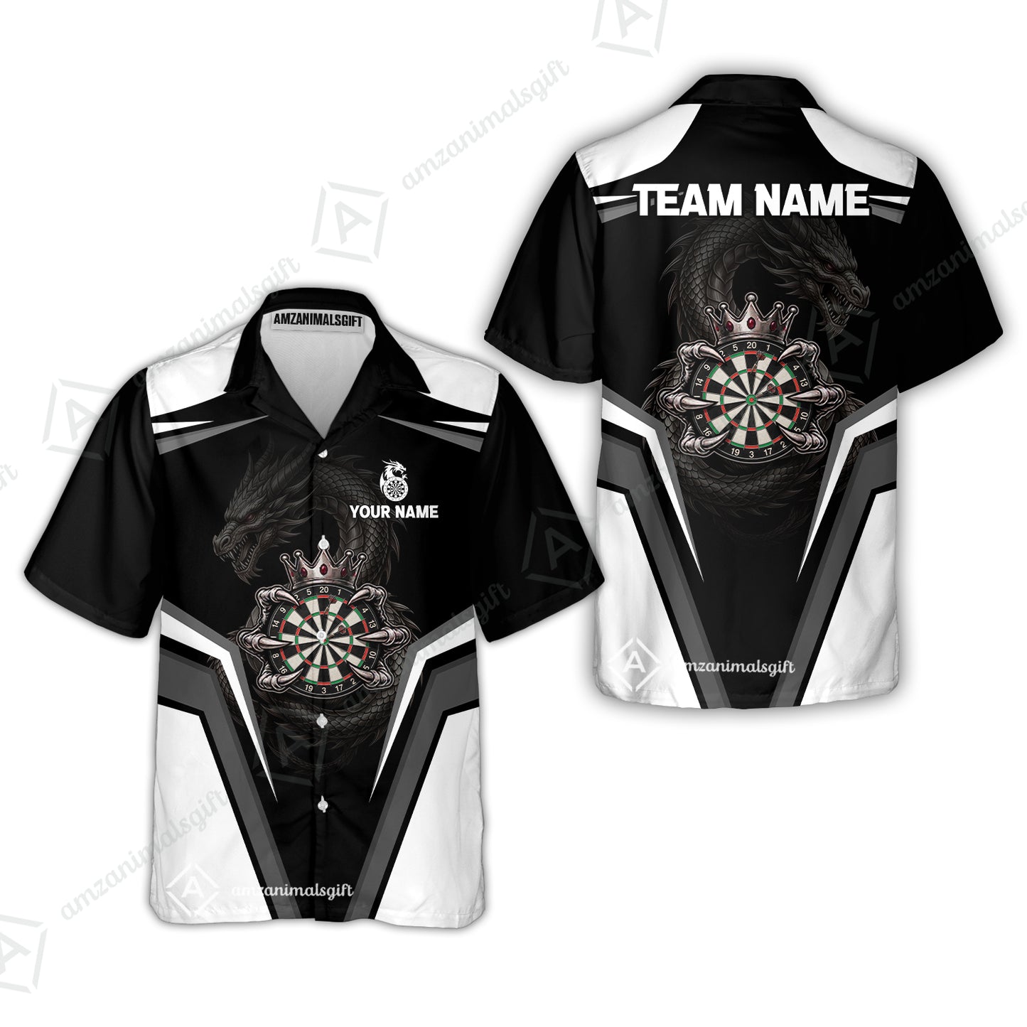 Custom Gothic Dark Dragon Royal Darts Jersey Polo Shirt, Custom Gothic Dark Dragon Royal Dart Jersey Team Shirt For Players With Name and Team Name