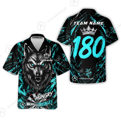 Custom Darts Jersey Polo Shirt, Wolf 180, Custom Dart Jersey Team Shirt For Players With Name & Team Name