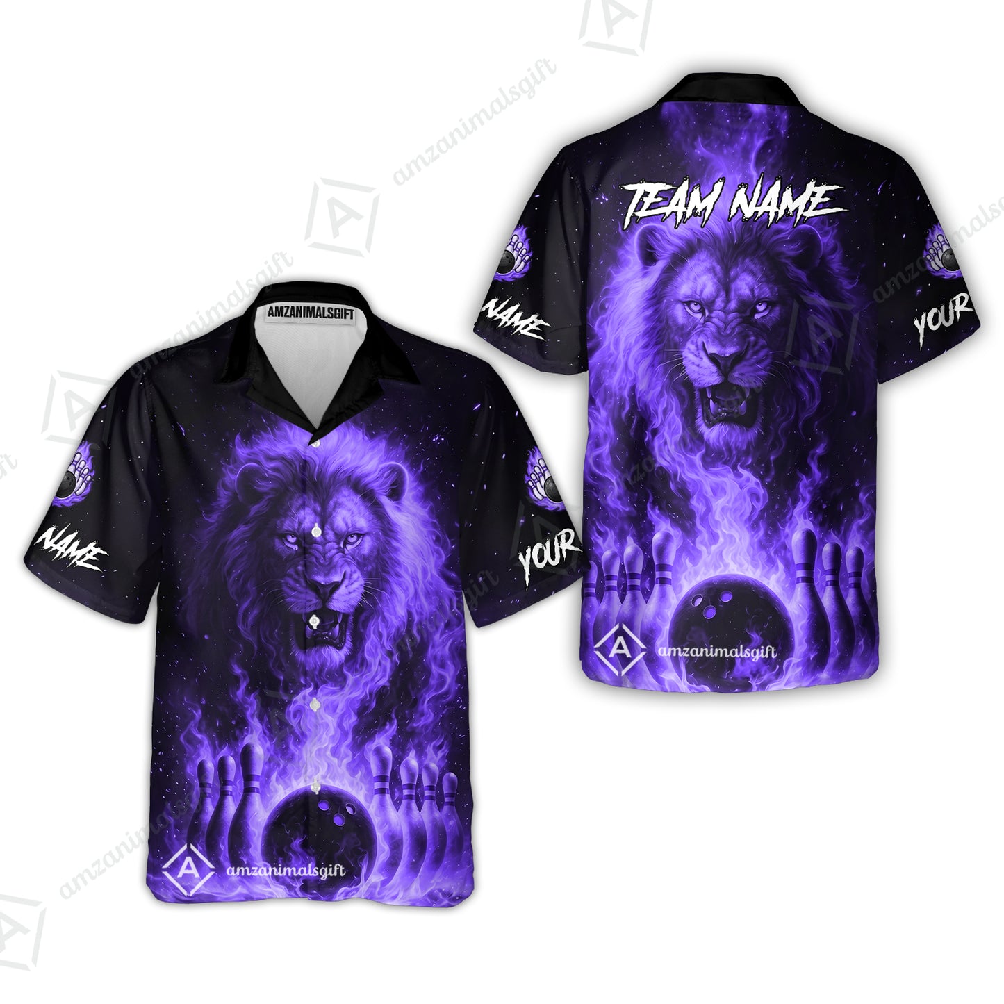 Custom Bowling Jersey Polo Shirt, Bowling Lion Of The Savannah, Custom Bowling Jersey Team Shirt For Players With Name & Team Name