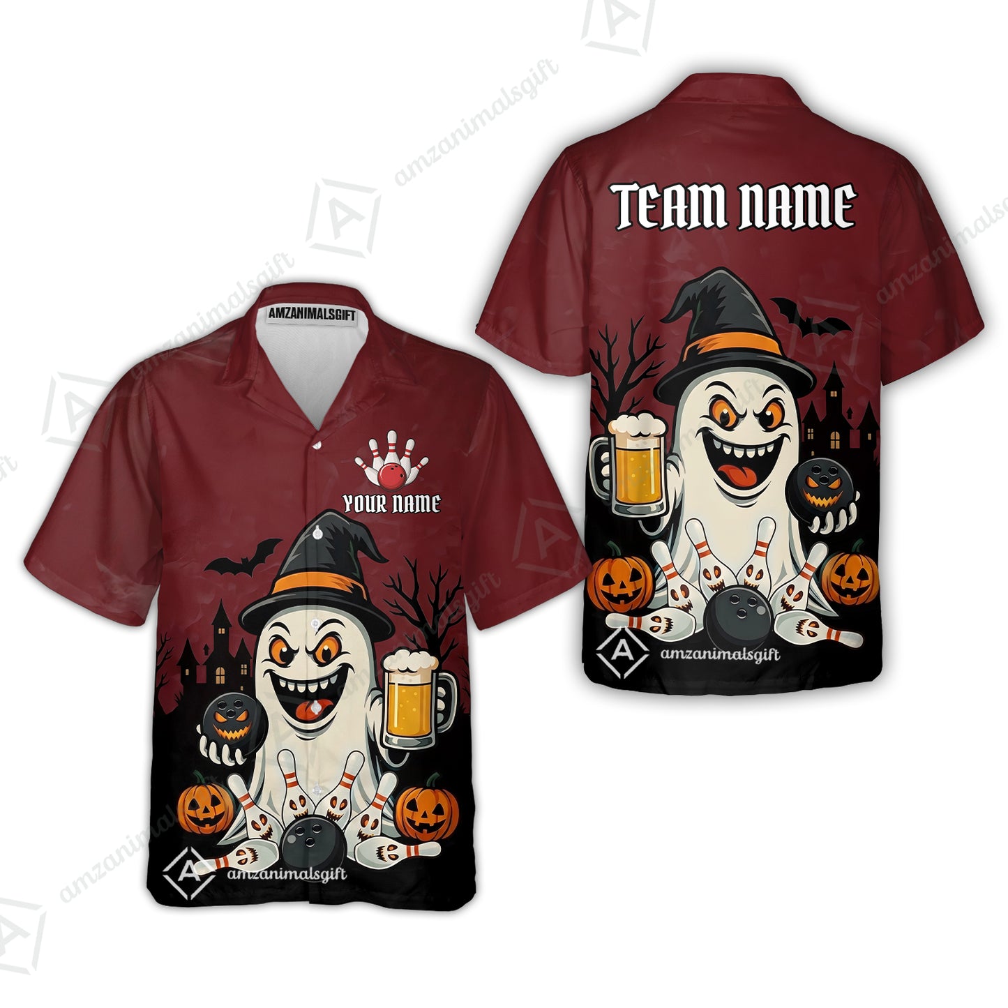 Custom Bowling Jersey Polo Shirt, Bowling Halloween Witch, Custom Bowling Jersey Team Shirt For Players With Name & Team Name