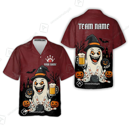 Custom Bowling Jersey Polo Shirt, Bowling Halloween Witch, Custom Bowling Jersey Team Shirt For Players With Name & Team Name