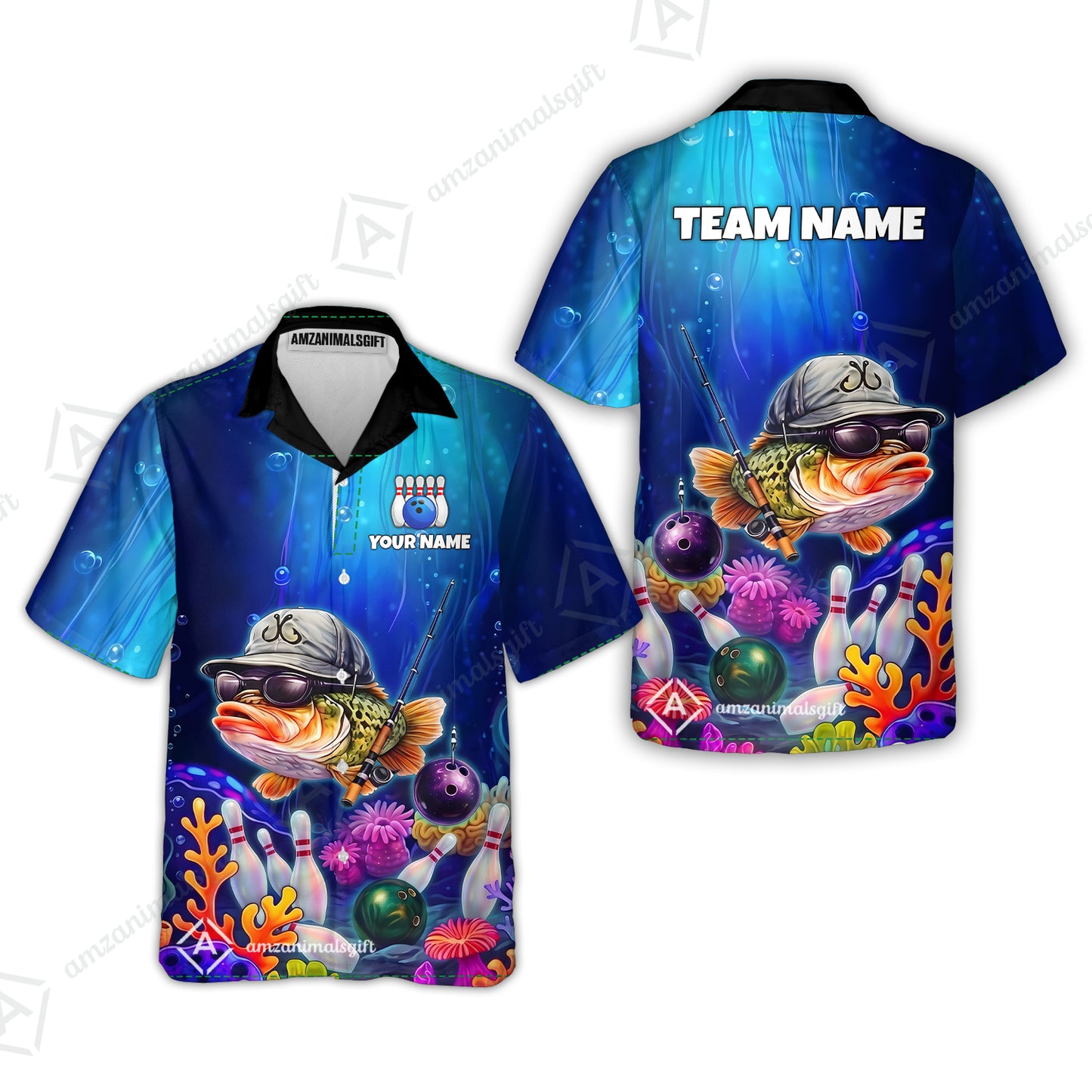 Customized Bowling Fish Bowling Jersey, Custom Name And Team Name For Bowlers