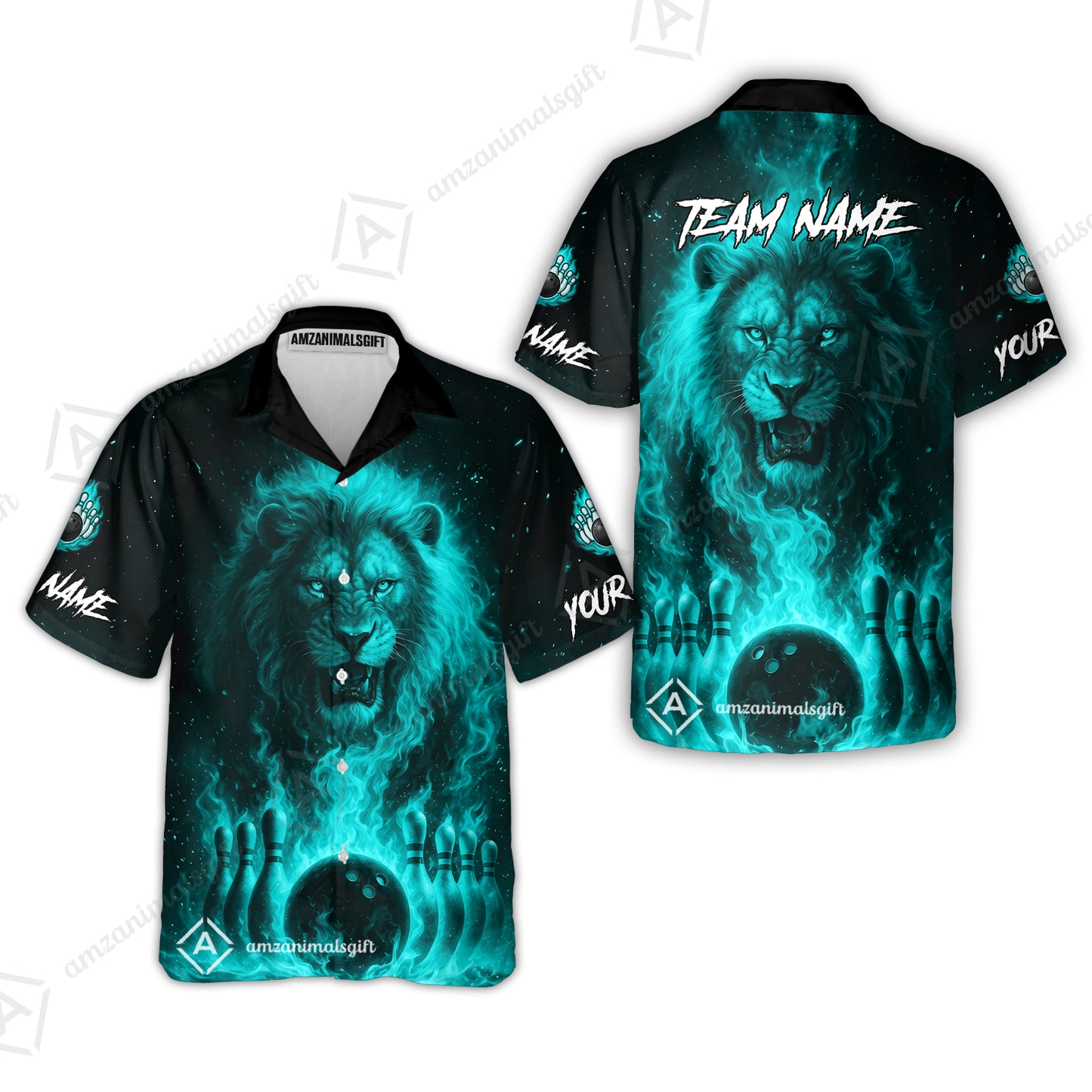 Custom Bowling Jersey Polo Shirt, Bowling Lion Of The Savannah, Custom Bowling Jersey Team Shirt For Players With Name & Team Name