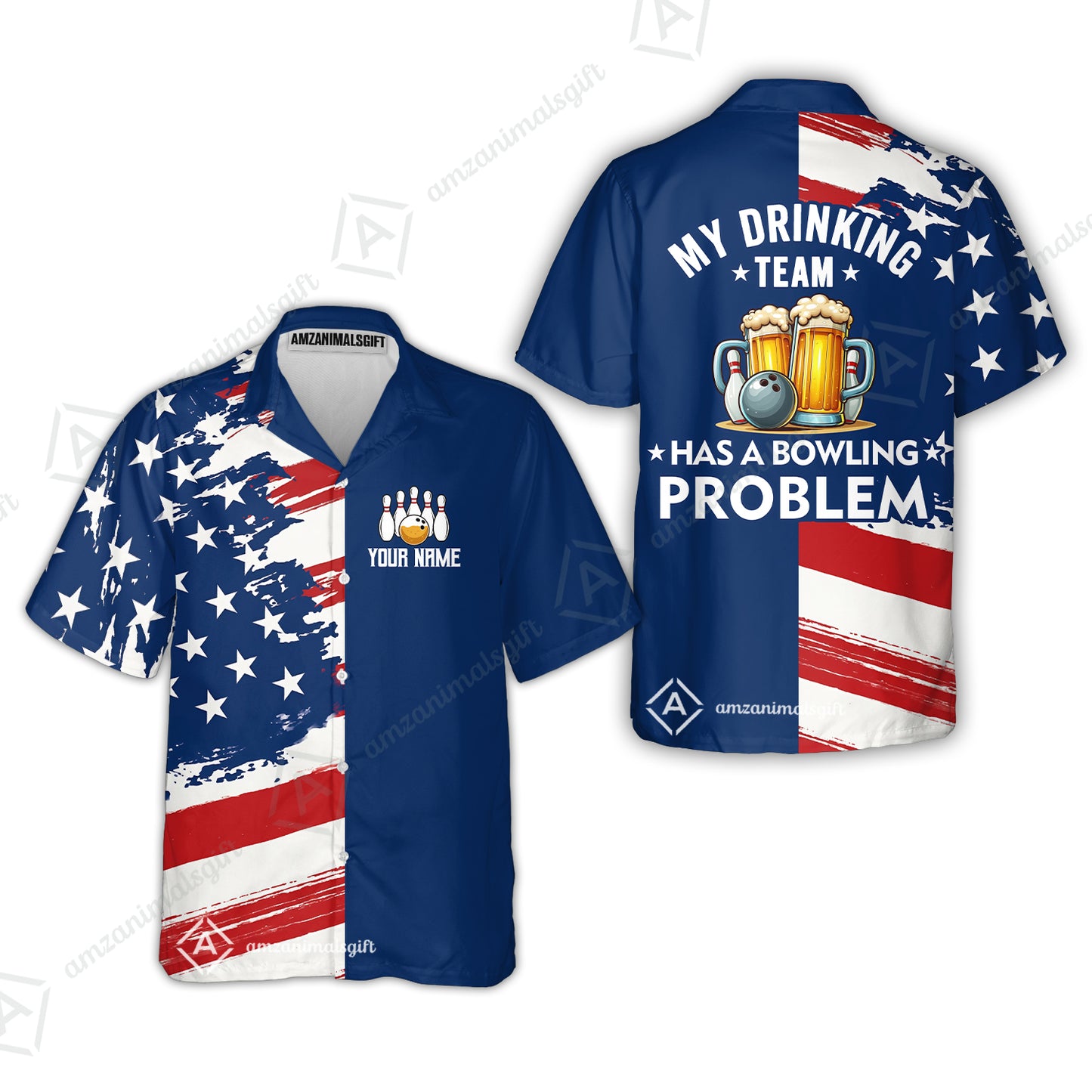 Custom Bowling Jersey Polo Shirt, Funny Drinking Team Bowling Problem, Custom Bowling Jersey Team Shirt For Players With Name and Team Name