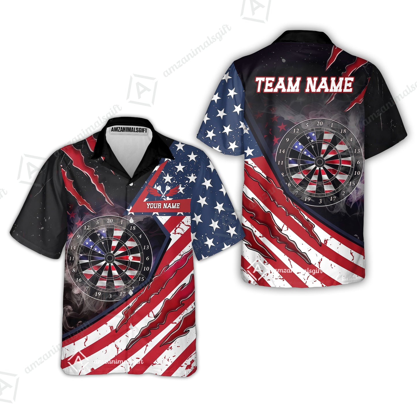 Custom Patriotic Americana Claw Rip Darts Jersey Polo Shirt, Custom Patriotic Americana Claw Rip Dart Jersey Team Shirt For Players With Name and Team Name