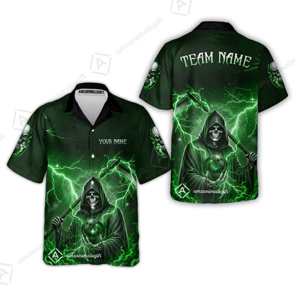 Custom Bowling Jersey Polo Shirt, Multiple Colors Death, Custom Bowling Jersey Team Shirt For Players With Name & Team Name