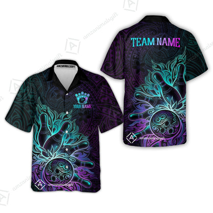 Custom Bowling Jersey Polo Shirt, Maori Tattoo Bowling, Custom Bowling Jersey Team Shirt For Players With Name & Team Name