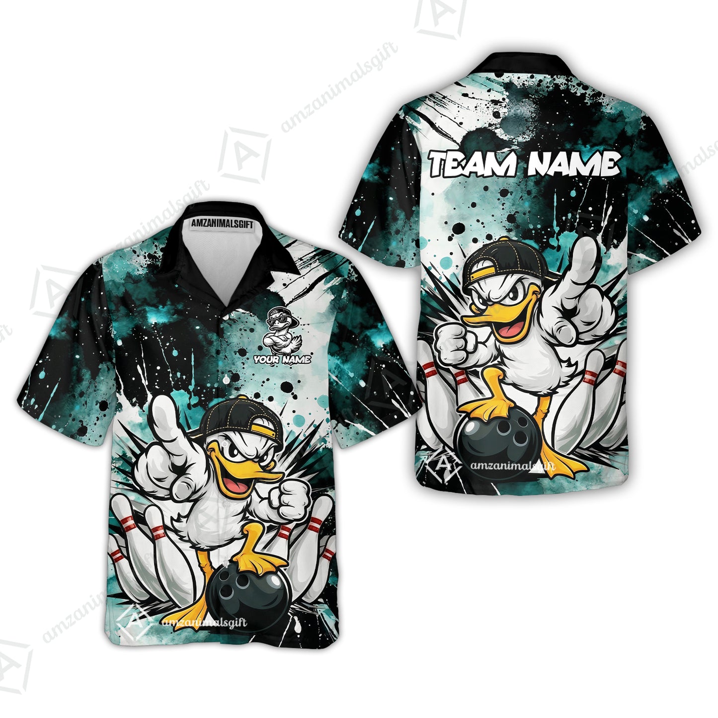 Custom Bowling Jersey Polo Shirt, Cool Duck Bowling, Custom Bowling Jersey Team Shirt For Players With Name & Team Name