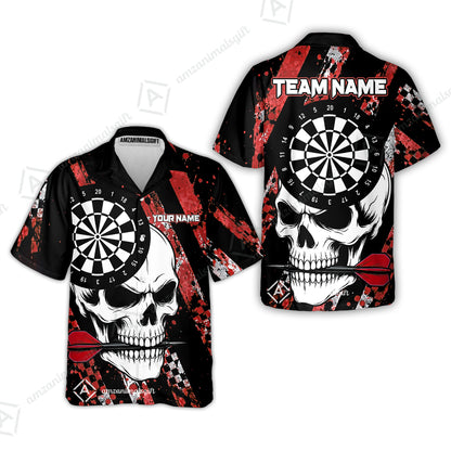 Custom Darts Jersey Polo Shirt, Skull Bites Dart, Custom Dart Jersey Team Shirt For Players With Name & Team Name