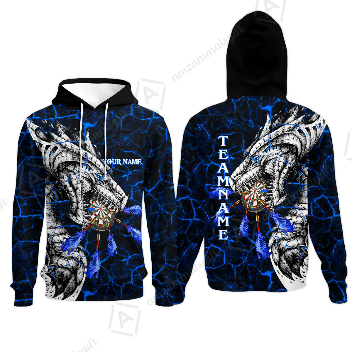 Customized Darts Team Hoodie, Darts And Dragon With Magma Personalized Hoodie For Darts Players