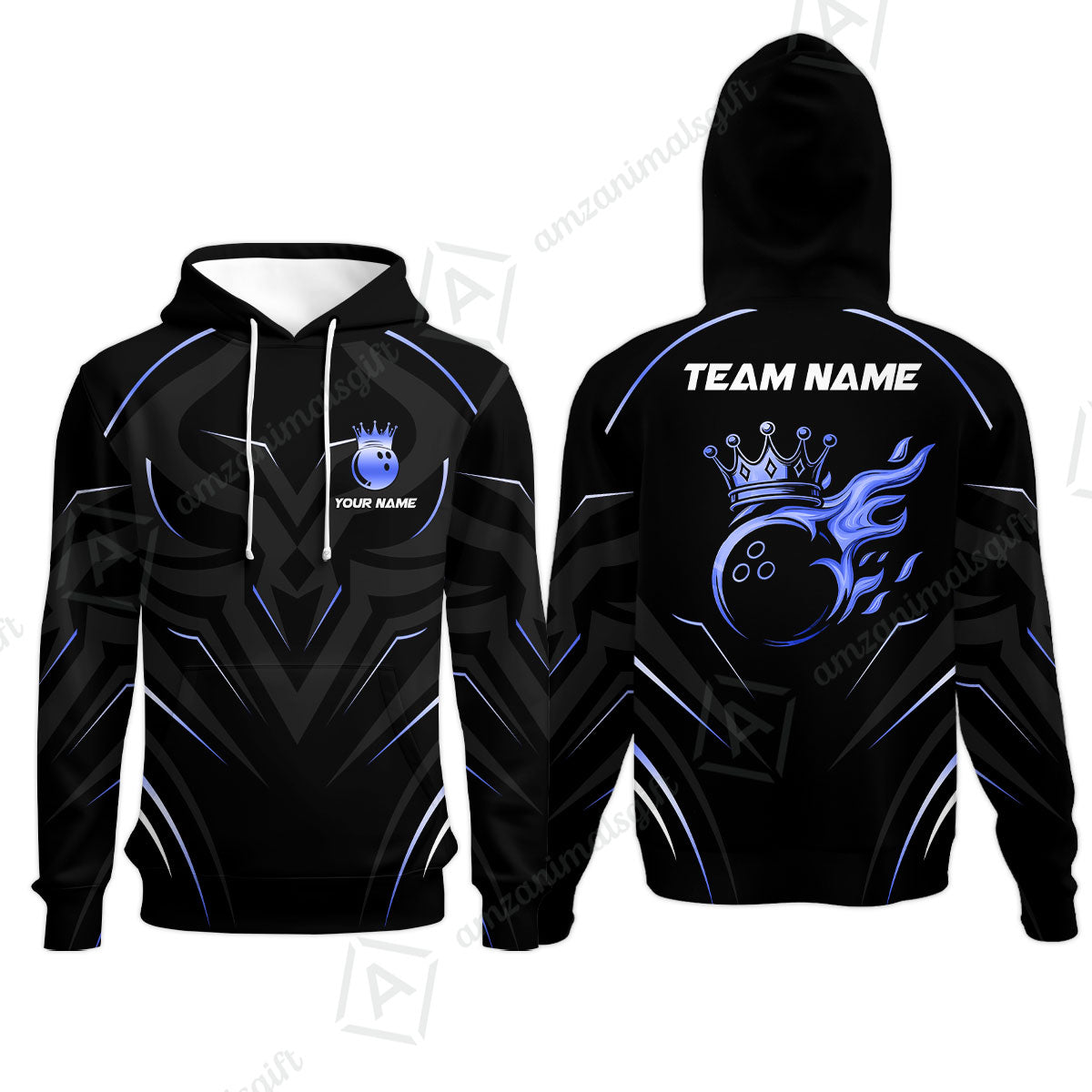 Customized Bowling Hoodie, Custom Crown Bowling Uniform Hawaiian Jersey, Multicolor Team Style Jersey for Bowlers