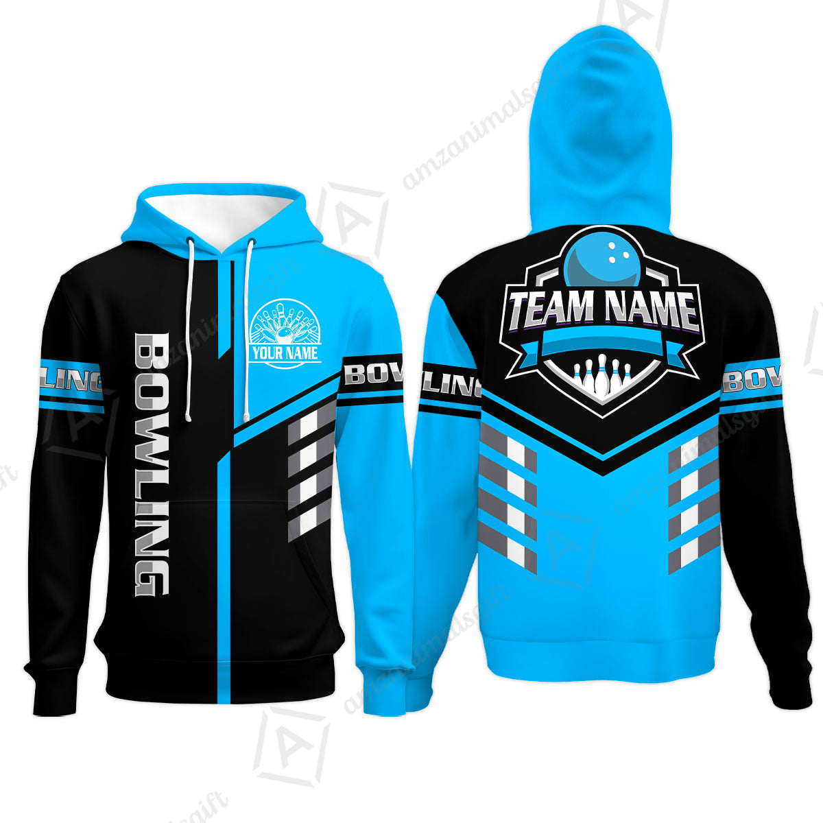 Custom Bowling Team Shirt – Modern Split Design Multicolor Option Personalized Jersey Bowling Uniform For League Players
