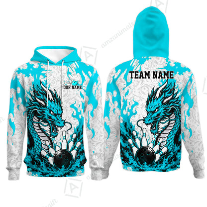 Custom Bowling Jersey Polo Shirt, Fierce Crimson Fire Dragon Strike, Custom Bowling Jersey Team Shirt For Players With Name and Team Name