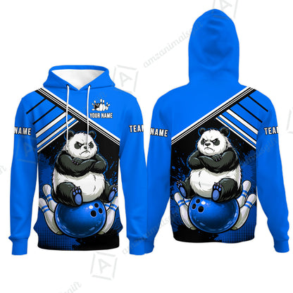 Custom Bowling Jersey Polo Shirt, Panda Mascot Bowling Custom Bowling Jersey Team Shirt For Players With Name & Team Name