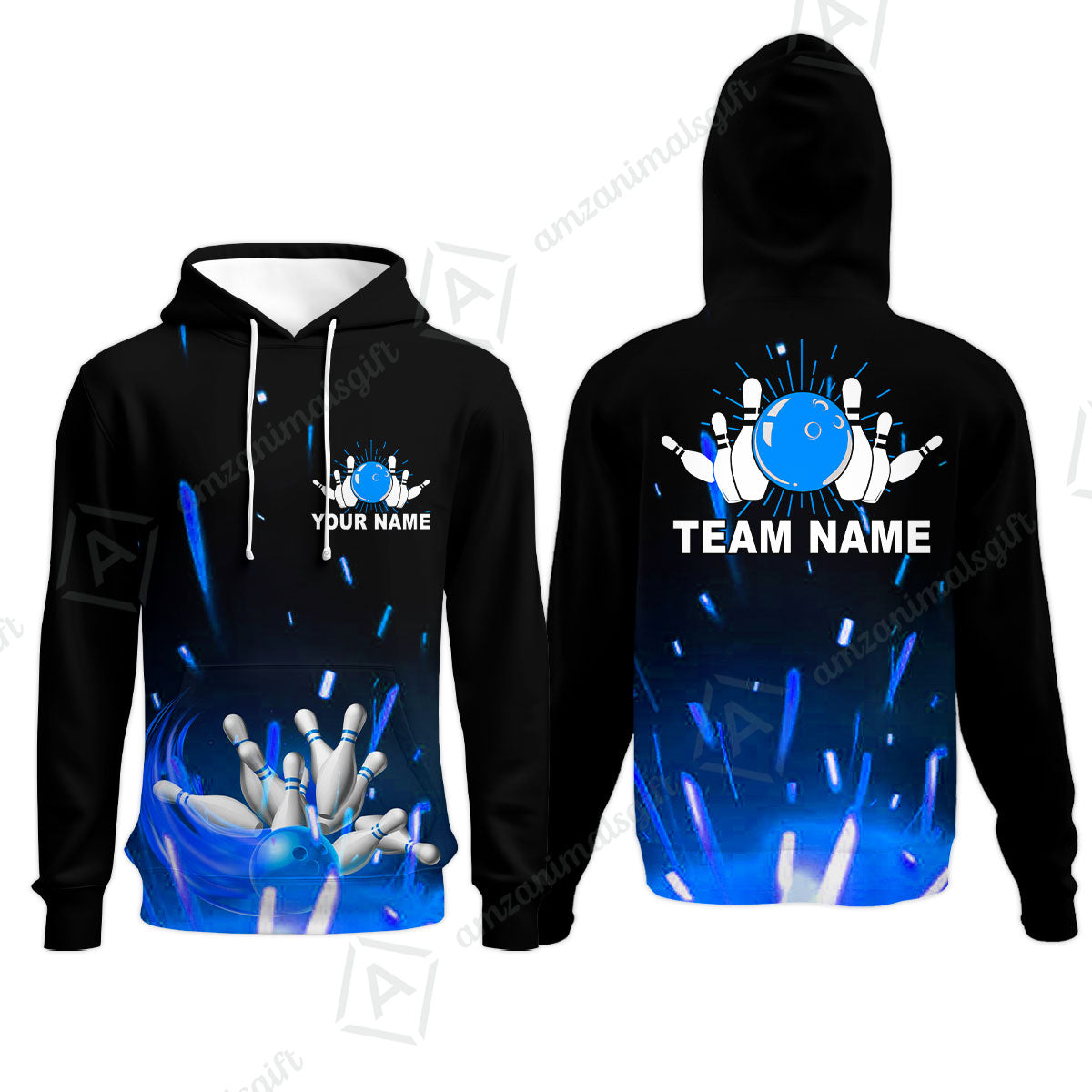 Custom Bowling Team Jerseys Polo Shirts, Bowling uniforms Flame Bowling Ball And Pins Short Sleeve Polo For Men Women Bowlers