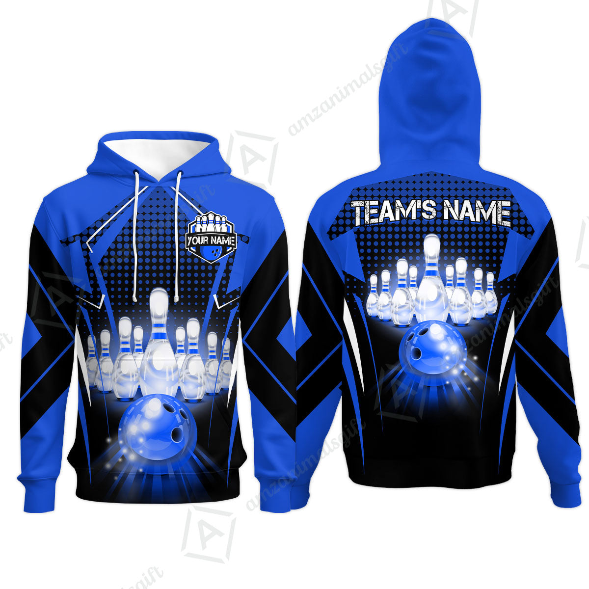 Custom Bowling Team Jerseys Polo Shirts, Bowling uniforms Ball & Pins Multicolor Jersey For Tournament Team Men Women Bowlers