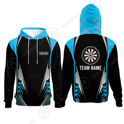 Customized Name & Text Darts Hoodie, Personalized Darts Team Hoodie For Summer - Gift For Darts Lovers, Darts Players Uniforms