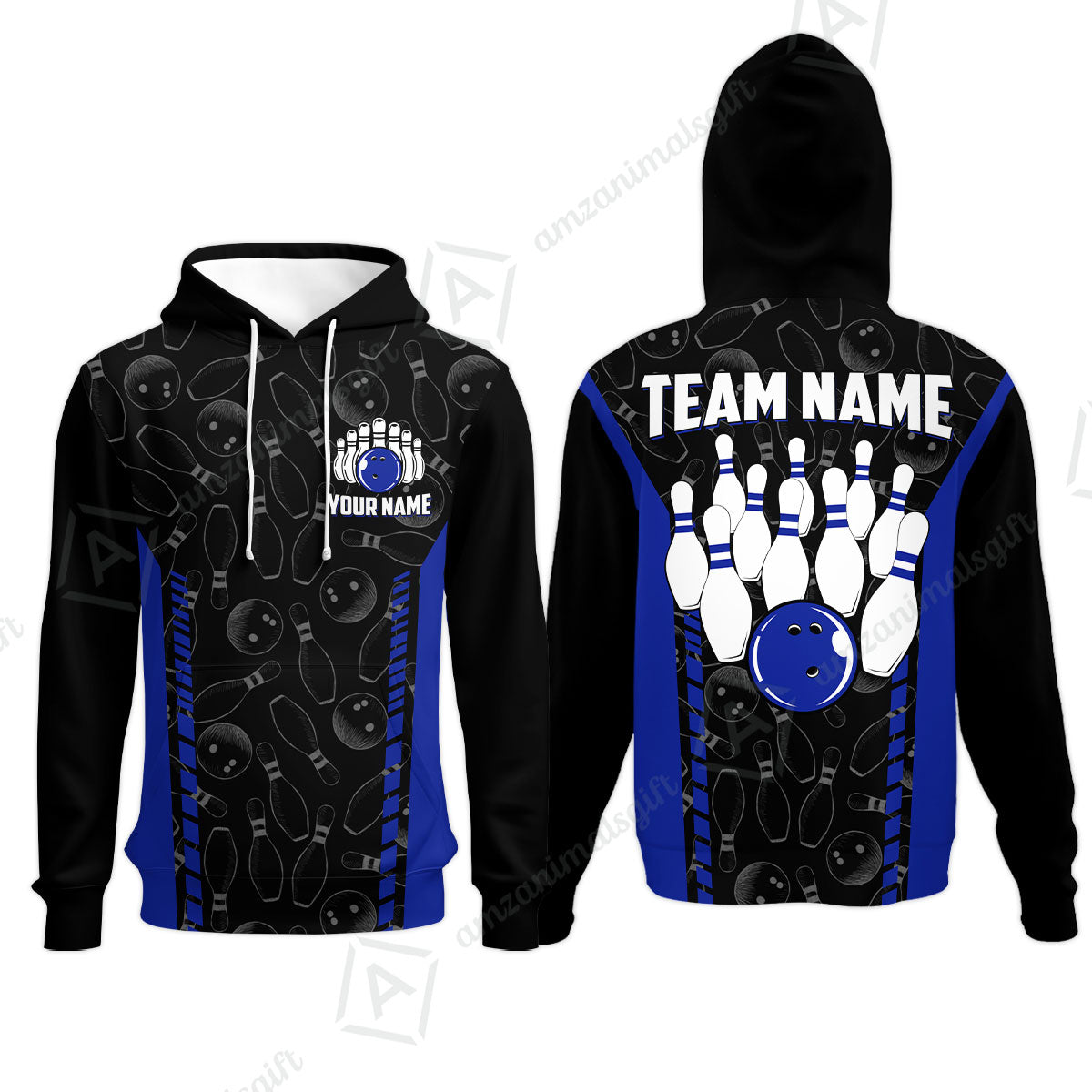 Custom Bowling Unisex Polo Shirts, Bowling Team Jersey Pattern, Bowling uniforms Ball & Pins Multicolor Options