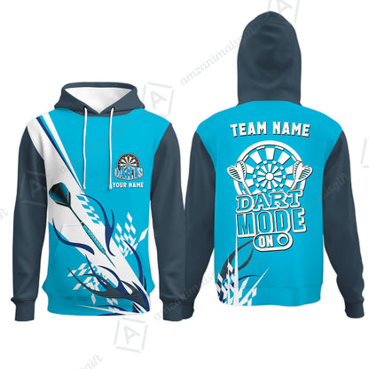 Custom Darts Mode On Multi-Color Team Jersey Polo Quarter-Zip Shirts, Customized Name Team Name Darts Team Jerseys Uniform