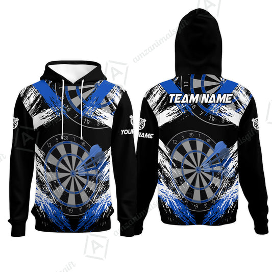 Customized Darts Hoodie, Darts Tournament Grunge Style Multicolor Hoodie Jersey For Darts Player