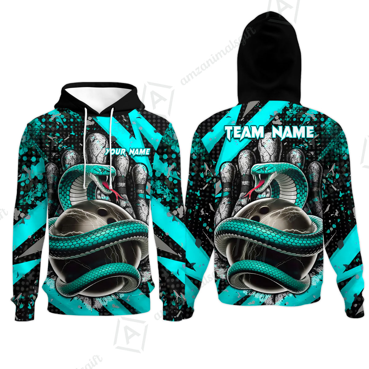 Custom Bowling Team Shirt, Bowling with King Cobra Multicolor, Bowling uniforms, King Cobra Bowling Shirt Personalized Name And Team Name