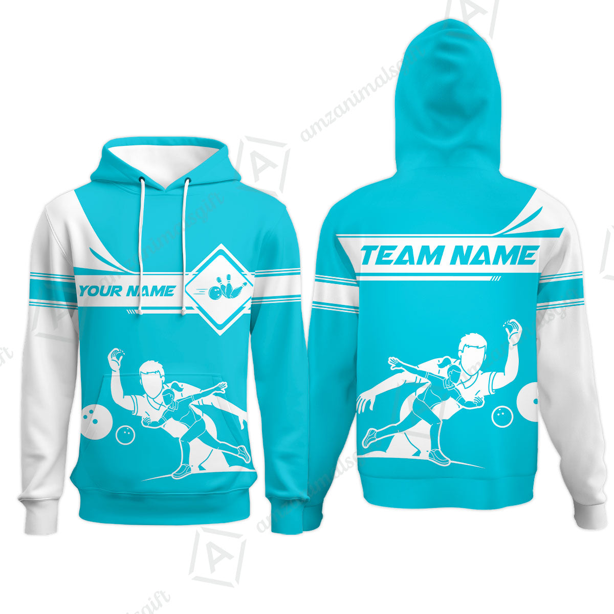 Customized Bowling Hoodie, Men And Women Playing Bowling Ball Hoodie Uniform Multicolor For Bowlers