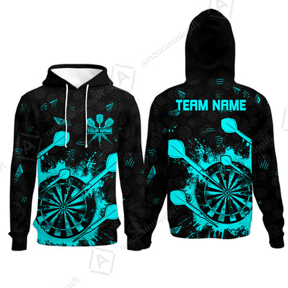 Customized Darts Hoodie, Darts Grunge Dartboard Hoodie Team Style Jersey for Darts Players