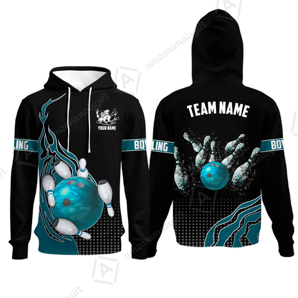 Customized Bowling Unisex Polo Shirt, Bowling And Breaking Pins Multicolor Option Customized Name And Team Name Polo Jerseys Shirts