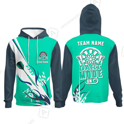 Custom Darts Mode On Multi-Color Team Jersey Polo Quarter-Zip Shirts, Customized Name Team Name Darts Team Jerseys Uniform
