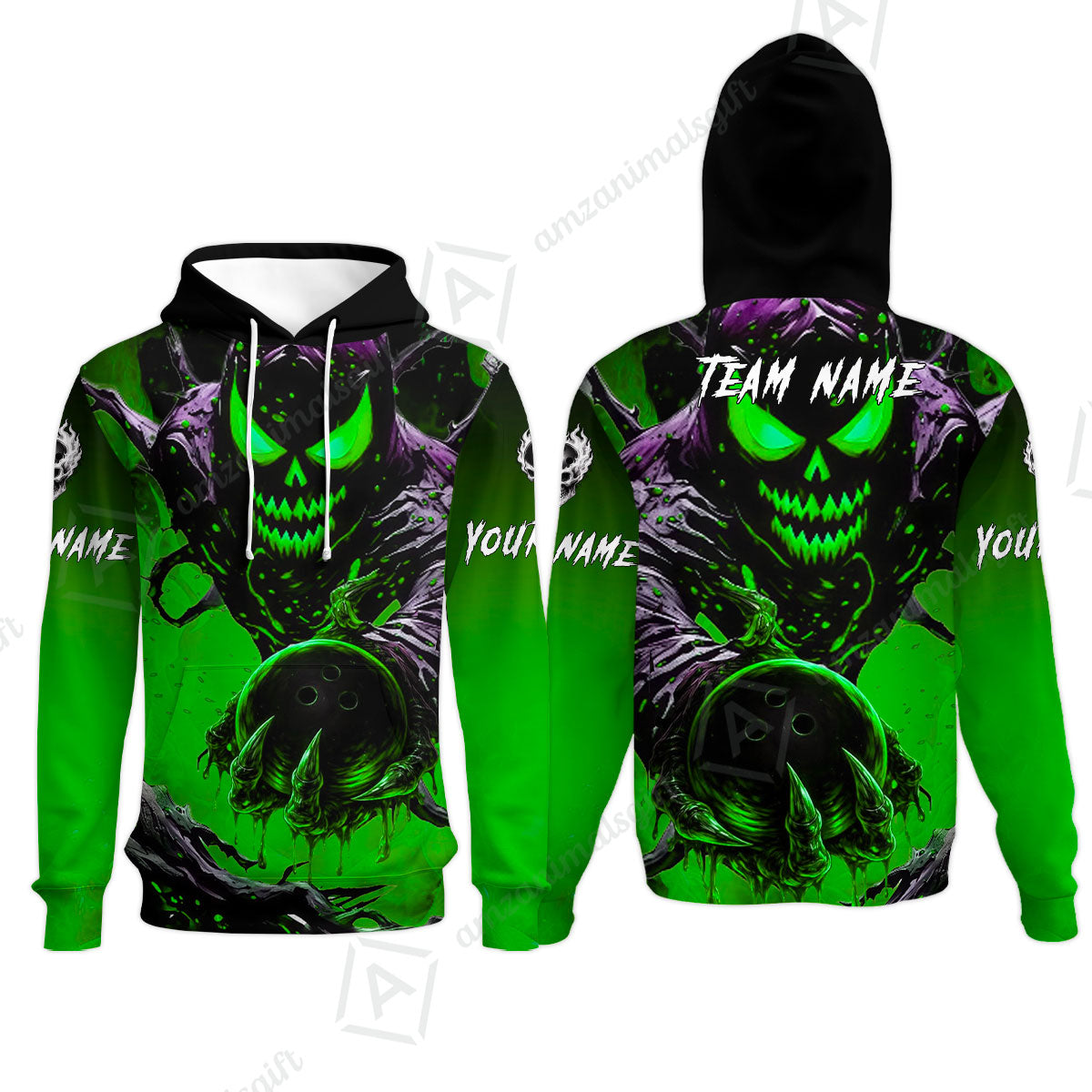 Custom Bowling Team Flat Neck Zip Jersey Shirt, Devil’s Strike Devil’s Strike Power Bowling Edition, Personalized Team Shirt with Custom Name