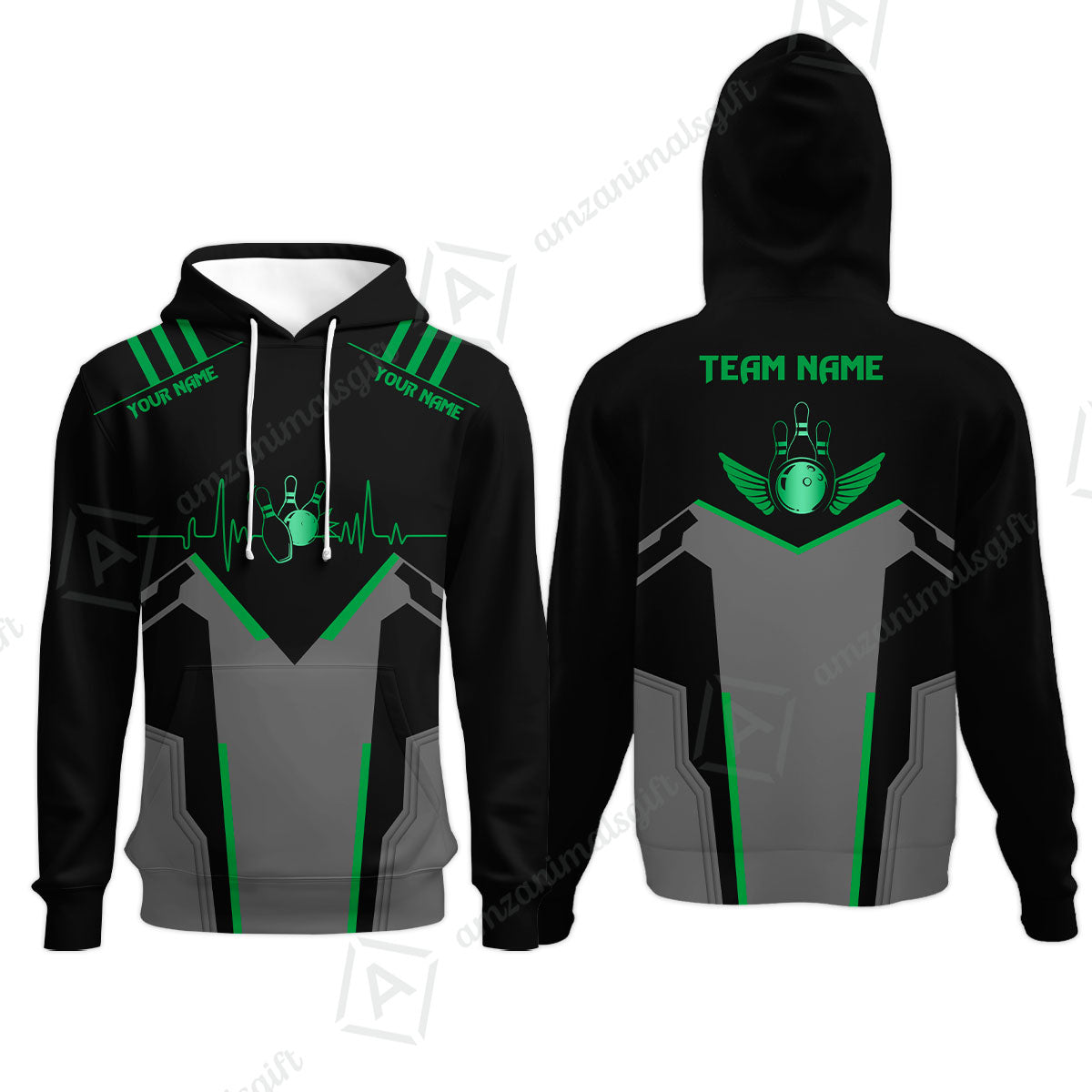 Personalized Polo Bowling Shirt Heartbeat And Esports Pattern Team Jersey Shirt For Men Women Bowlers