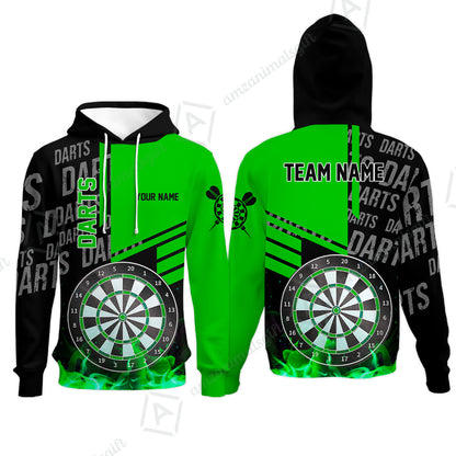 Custom Turquoise Fire Darts Unisex Polo, Custom Darts League Team Jersey Polo , Custom Darts Team Jerseys Uniform
