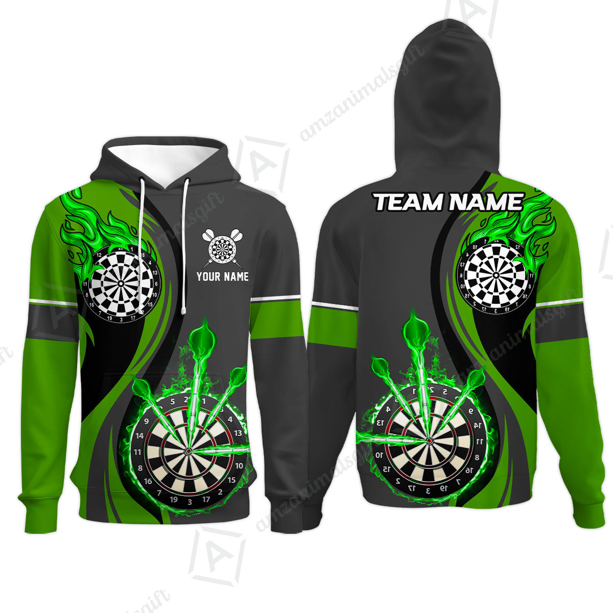 Custom Tailored Fire Flames Darts Team Jersey Polo Quarter-Zip Shirts, Customized Name Team Name Darts Team Jerseys Uniform