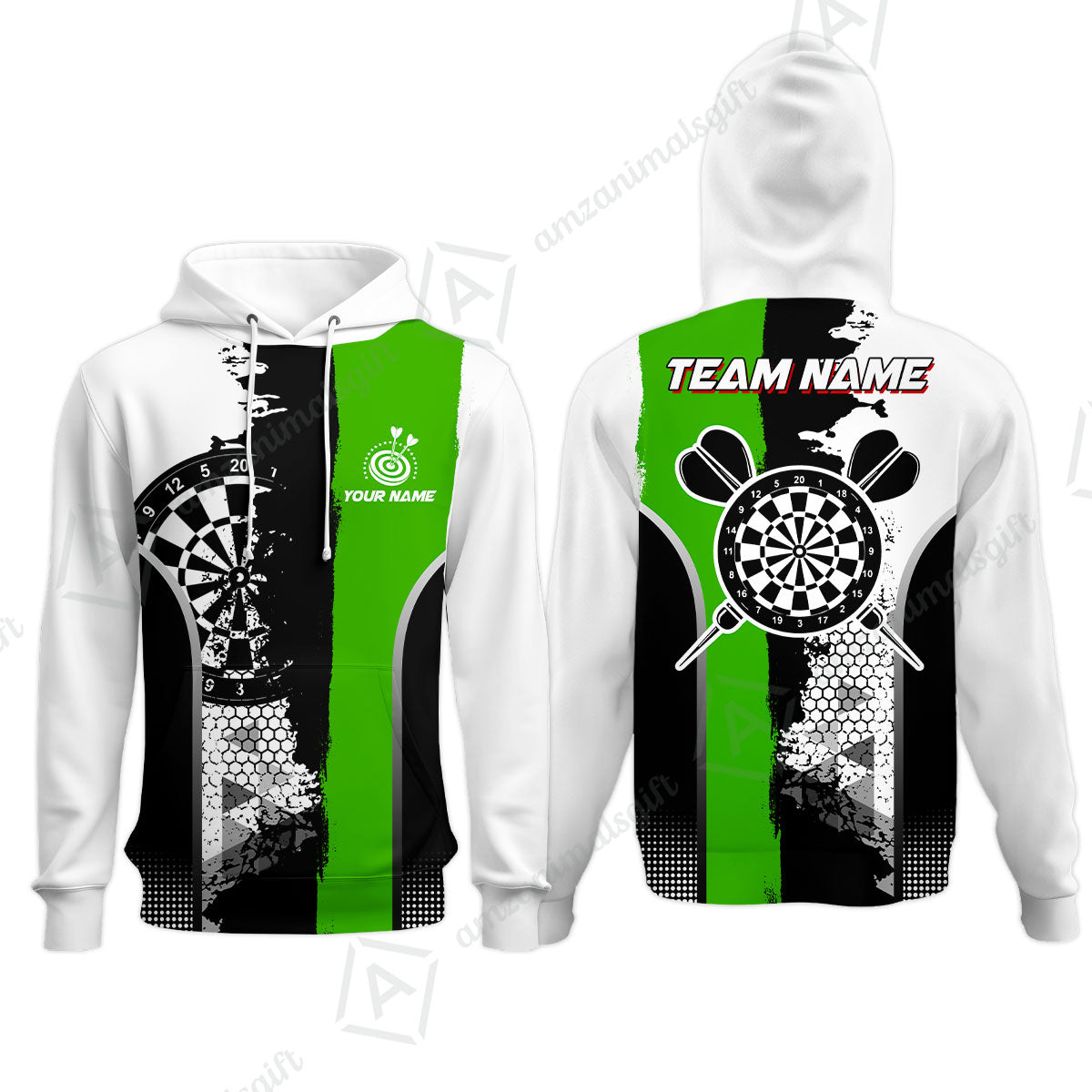 Custom Grunge Style Darts Team Jersey Polo Quarter-Zip Shirts, Custom Darts Team Jerseys Uniform, Personalized Name And Team Name