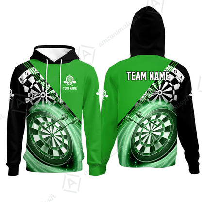 Custom Tailored Darts Team Jersey Polo Quarter-Zip Shirts, Customized Name Team Name Darts Team Jerseys Uniform
