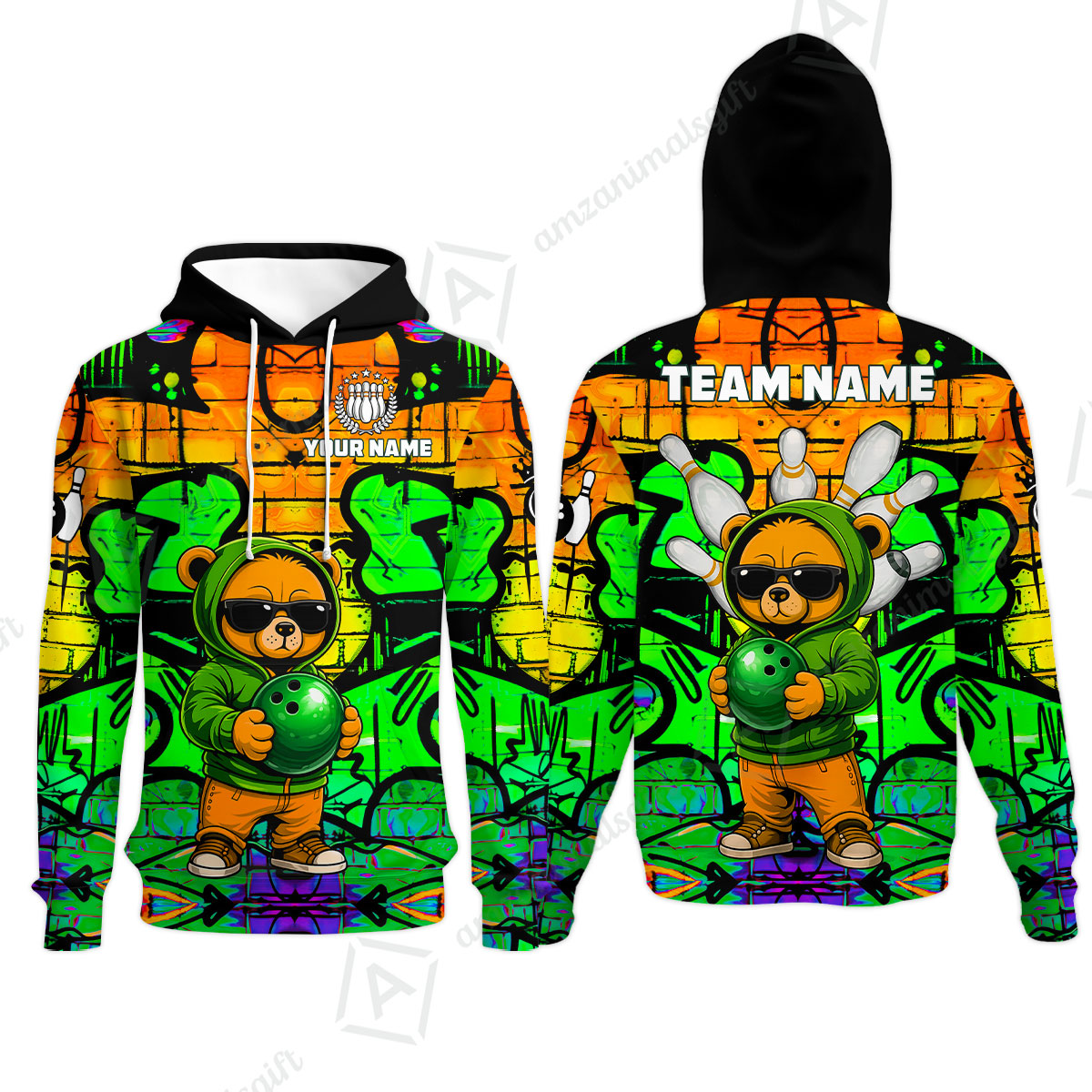 Custom Bowling Jersey Polo Shirt, Urban Street Art Bowling, Custom Bowling Jersey Team Shirt For Players With Name & Team Name