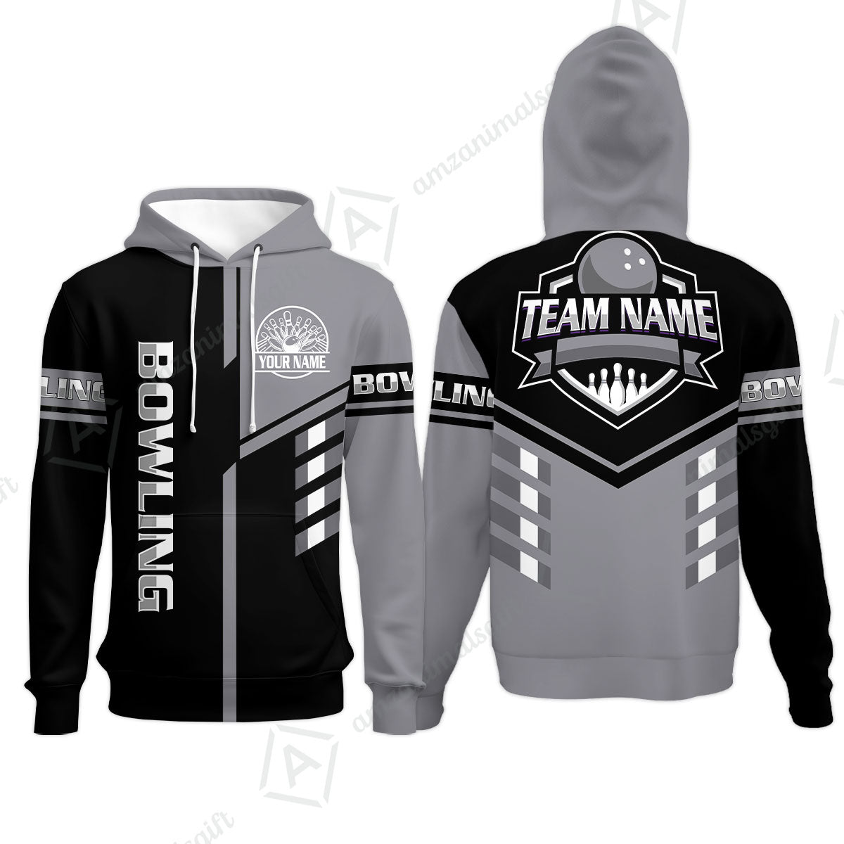 Custom Bowling Team Shirt – Modern Split Design Multicolor Option Personalized Jersey Bowling Uniform For League Players